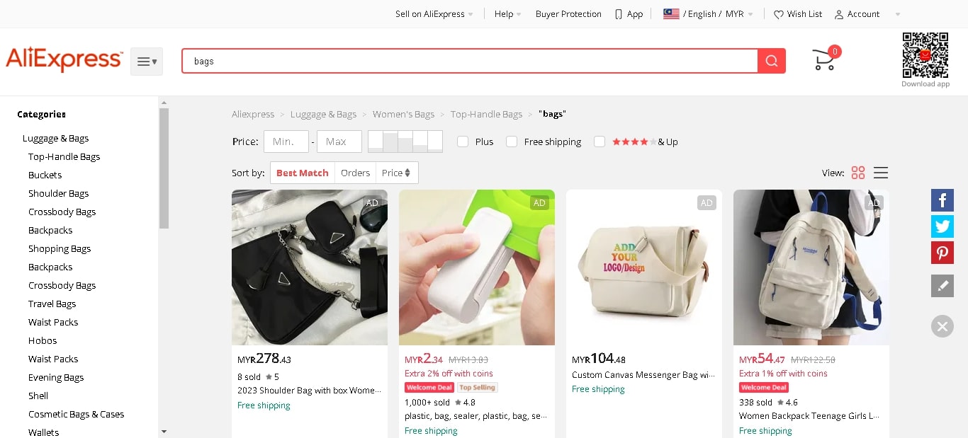 beg dari AliExpress